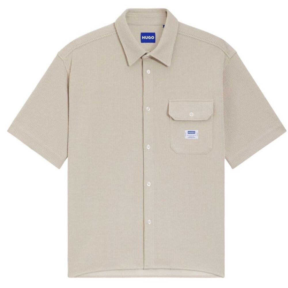 Hugo Mens Ebaffino Ribbed Shirt / White